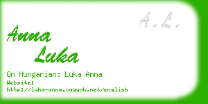anna luka business card